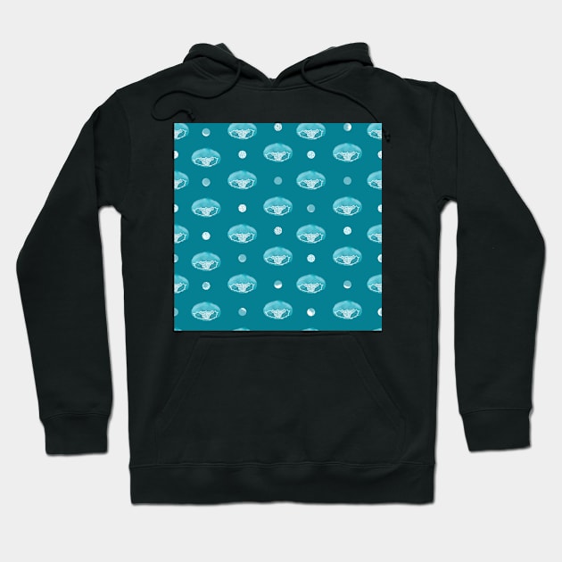 Polka Jellies Tentacle Teal Hoodie by MSBoydston